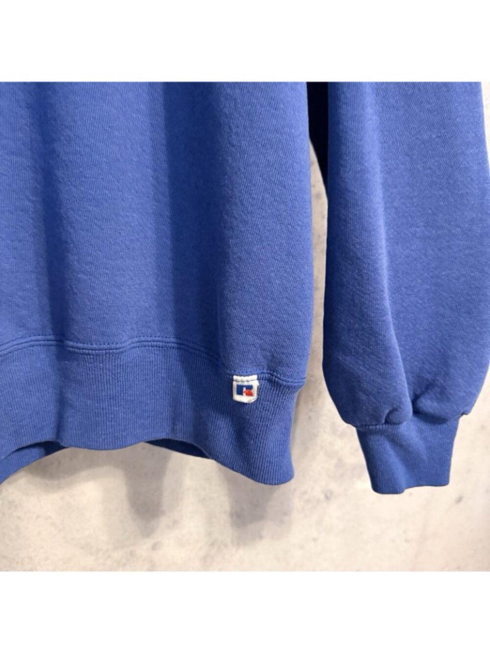 Vintage 90s Russell Athletic Crewneck Sweatshirt Blank Made in USA Blue Large L - Picture 4 of 9
